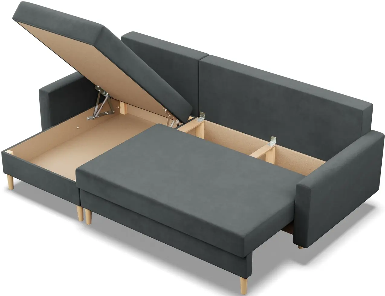 Canapea de colt Magnifico Meble Blank LL Bonell Kronos 34 (Dark Grey)