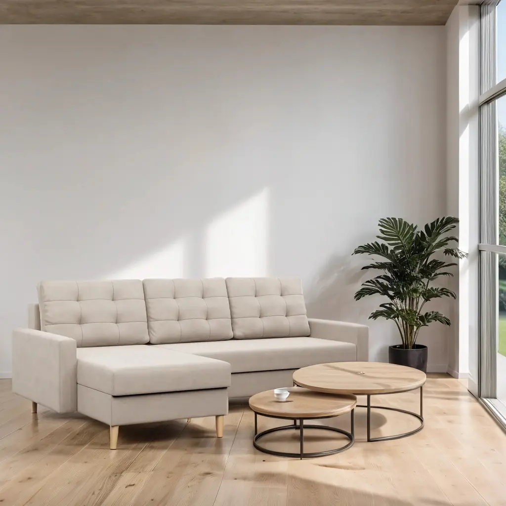 Canapea de colt Magnifico Meble Blank LL Bonell Paros 02 (Beige)