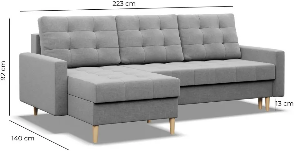 Диван угловой Magnifico Meble Elma LL Bonell Lux 02 (Beige)