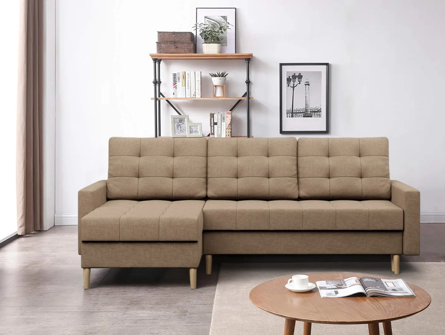 Диван угловой Magnifico Meble Elma LL Bonell Lux 02 (Beige)