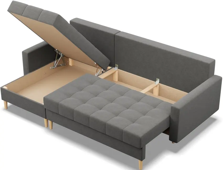 Диван угловой Magnifico Meble Elma LL Bonell Lux 06 (Dark Grey)