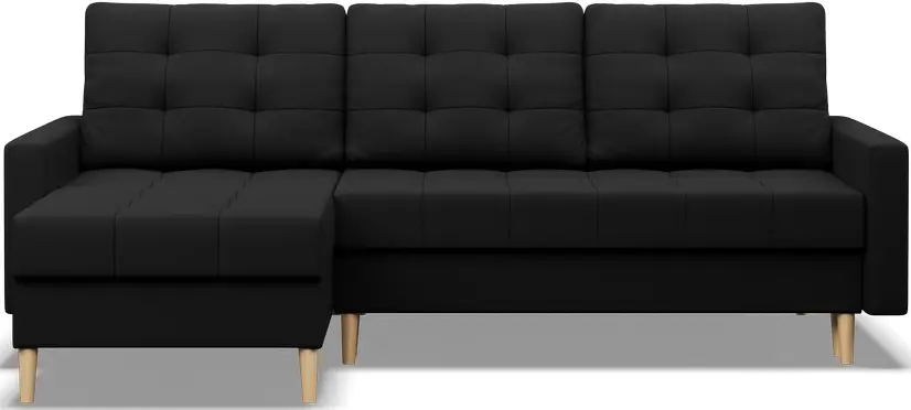 Canapea de colt Magnifico Meble Elma LL Bonell Lux 23 (Black) - 3