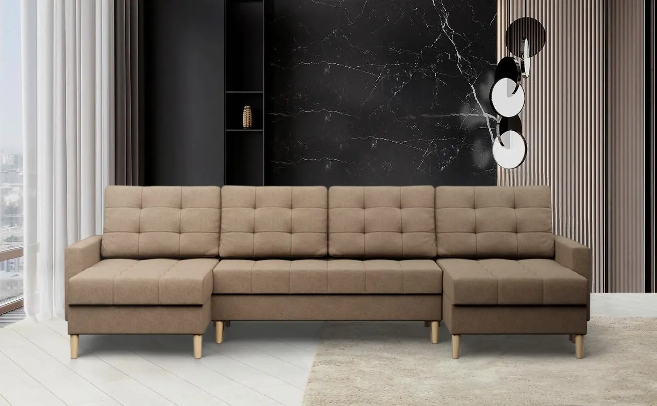 Canapea de colt Magnifico Meble Elma ULL Bonell Lux 2 (Sand Beige)