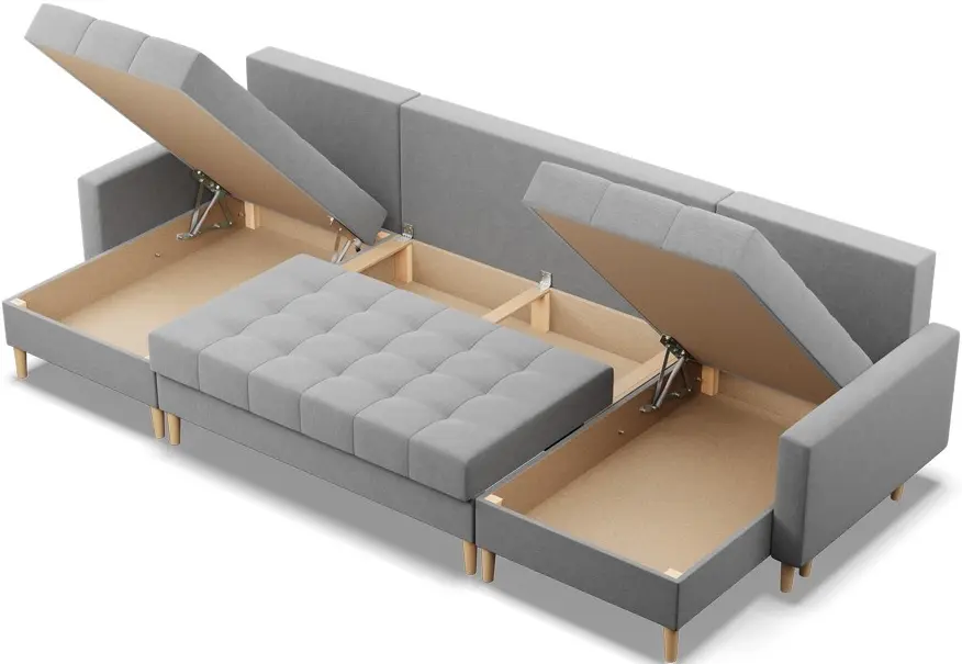 Диван угловой Magnifico Meble Elma ULL Bonell Lux 32 (Light Grey)