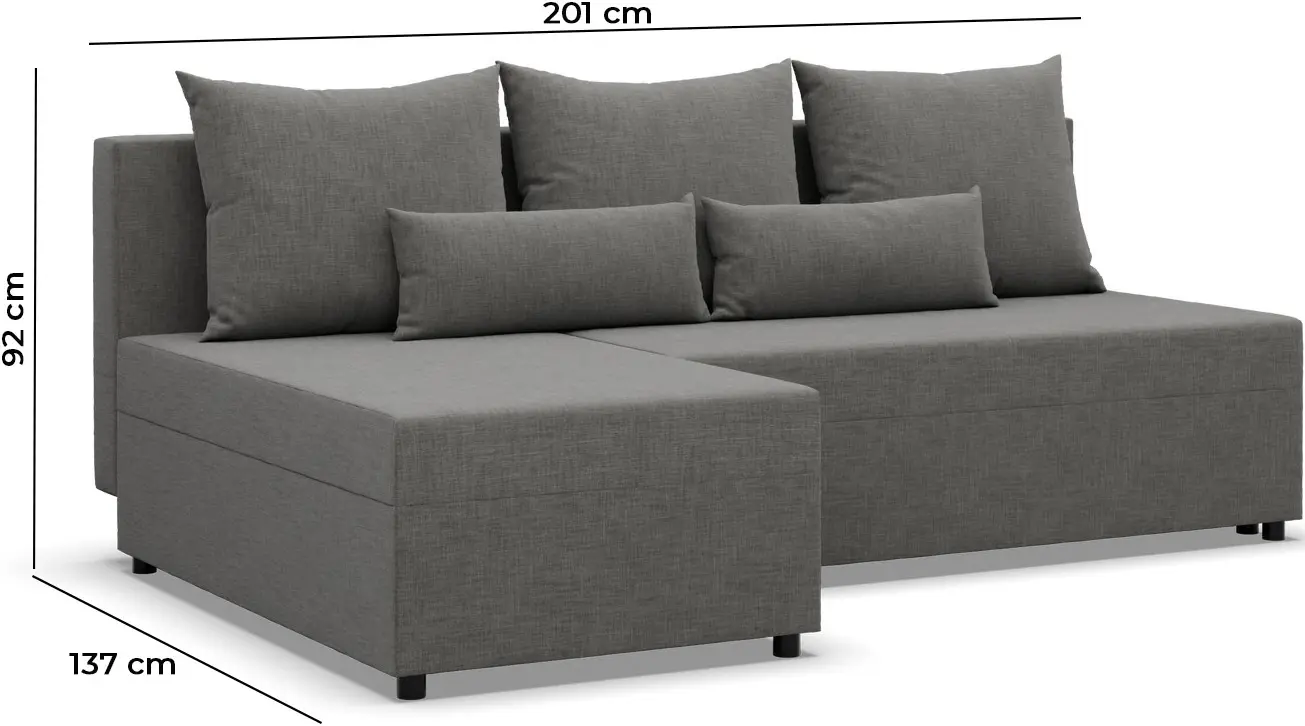 Диван угловой Magnifico Meble Fermo LL Kronos 34 (Dark Grey)