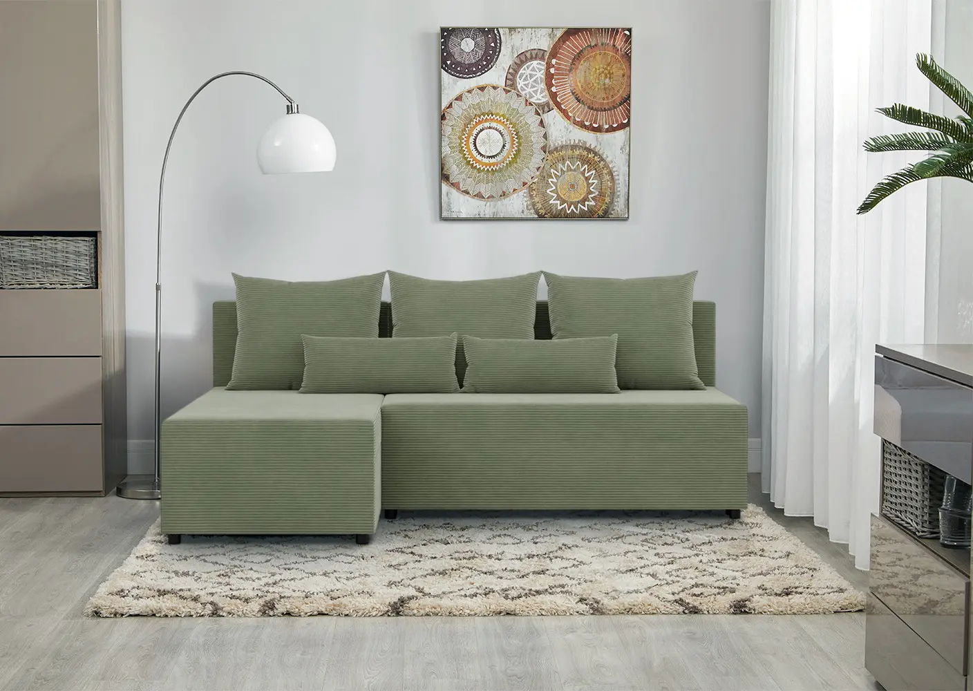 Диван угловой Magnifico Meble Fermo LL Poso 047 (Olive)