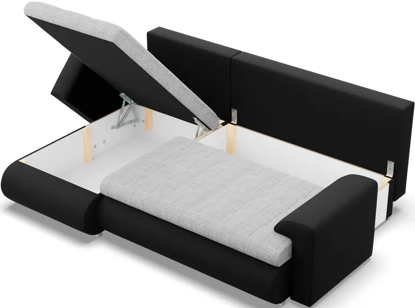 Canapea de colt Magnifico Meble Foresta LL Lawa 09/Real 11 Left (Light Grey/Black)