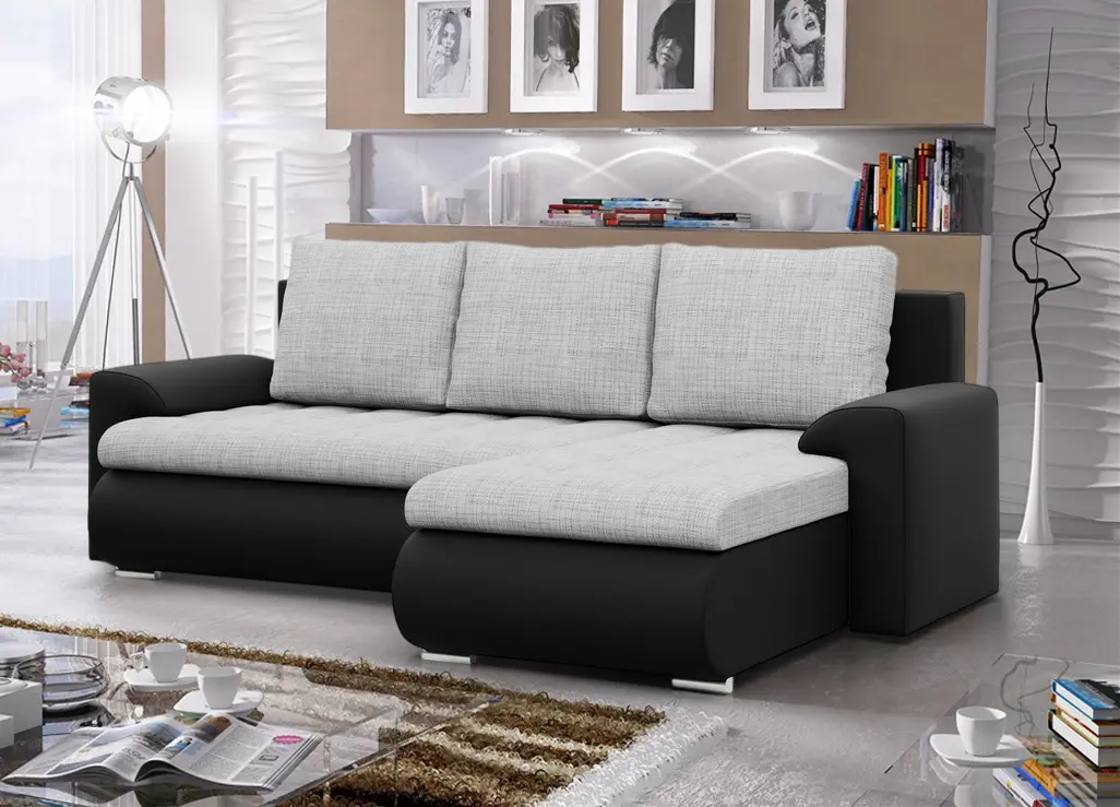 Диван угловой Magnifico Meble Foresta LL Lawa 09/Real 11 Right (Light Grey/Black)