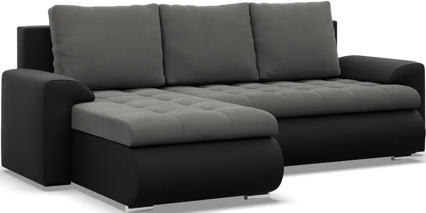 Canapea de colt Magnifico Meble Foresta LL Trinity 15/Real 11 Left (Dark Grey/Black)