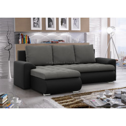 Canapea de colt Magnifico Meble Foresta LL Trinity 15/Real 11 Left (Dark Grey/Black)