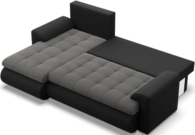 Canapea de colt Magnifico Meble Foresta LL Trinity 15/Real 11 Left (Dark Grey/Black)