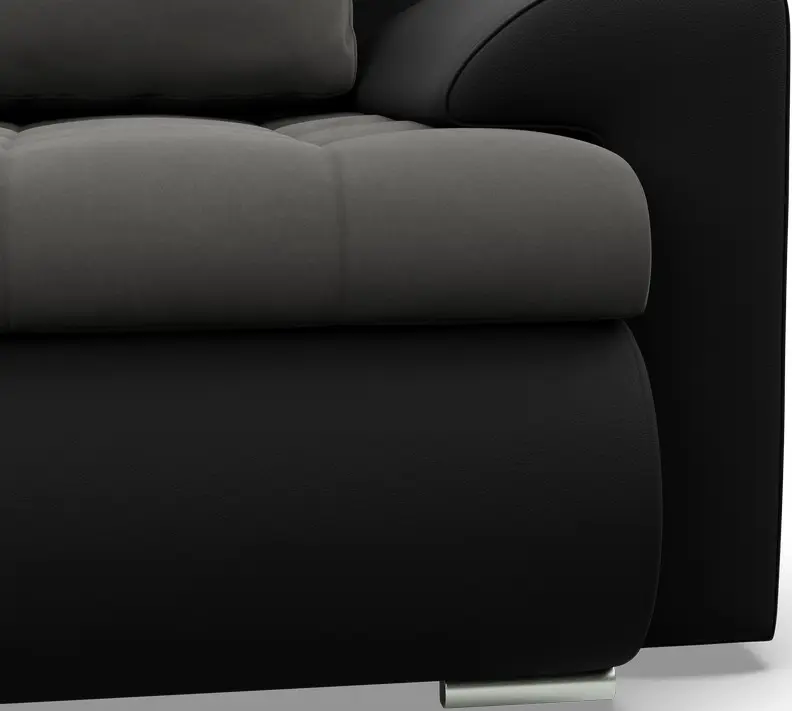 Canapea de colt Magnifico Meble Foresta LL Trinity 15/Real 11 Left (Dark Grey/Black)