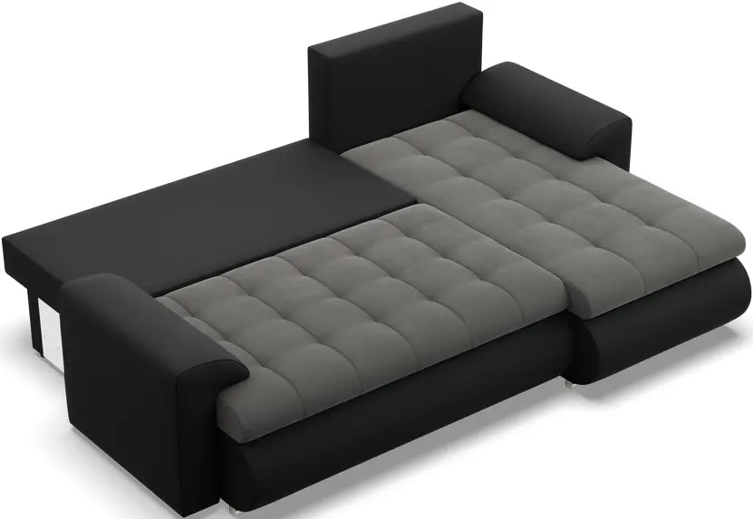 Canapea de colt Magnifico Meble Foresta LL Trinity 15/Real 11 Right (Dark Grey/Black)