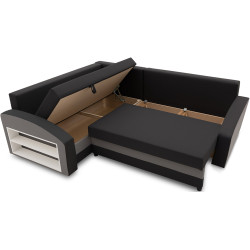 Диван угловой Magnifico Meble Grande Left Shelf Bonell Mikrofaza 15/Mikrofaza 27 Left (Black/Grey) Thumb