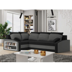 Диван угловой Magnifico Meble Grande Left Shelf Bonell Mikrofaza 15/Mikrofaza 27 Left (Black/Grey)