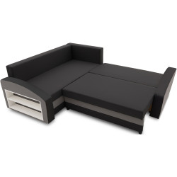 Диван угловой Magnifico Meble Grande Left Shelf Bonell Mikrofaza 15/Mikrofaza 27 Left (Black/Grey) Thumb