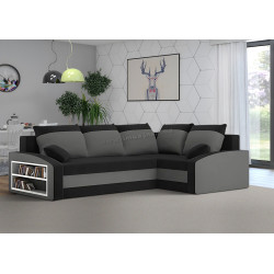 Диван угловой Magnifico Meble Grande Left Shelf Bonell Mikrofaza 15/Mikrofaza 27 Right (Black/Grey)