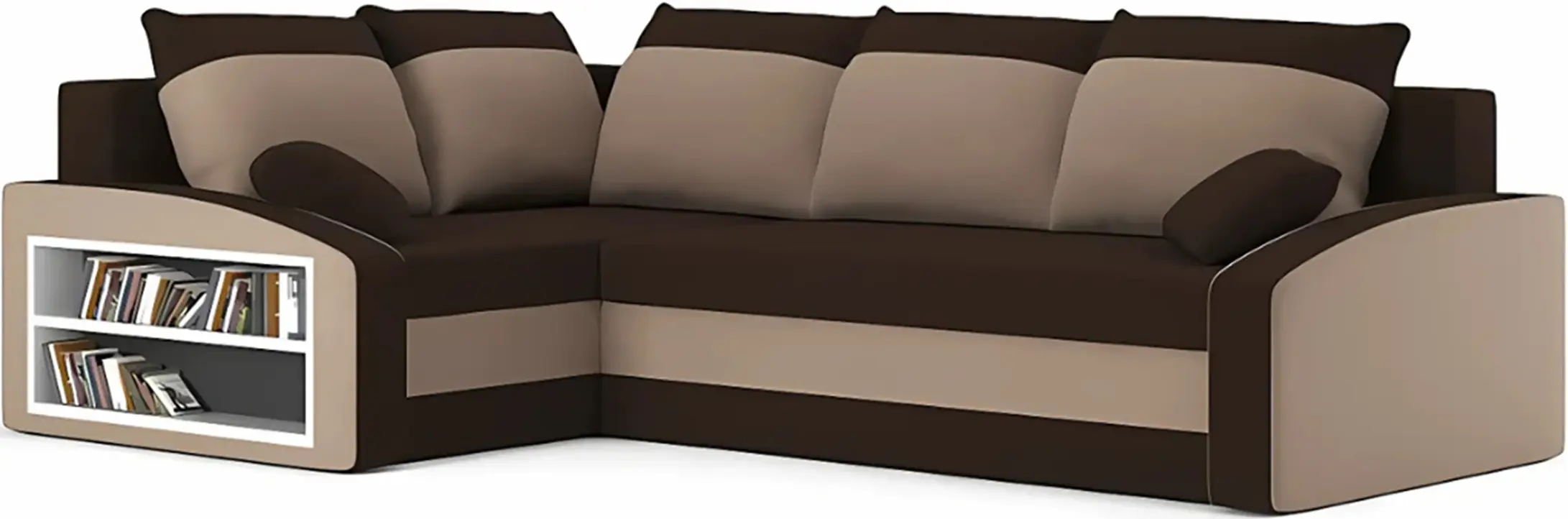 Canapea de colt Magnifico Meble Grande Left Shelf Bonell Mikrofaza 20/Mikrofaza 48 Left (Brown/Cappuccino) - 2