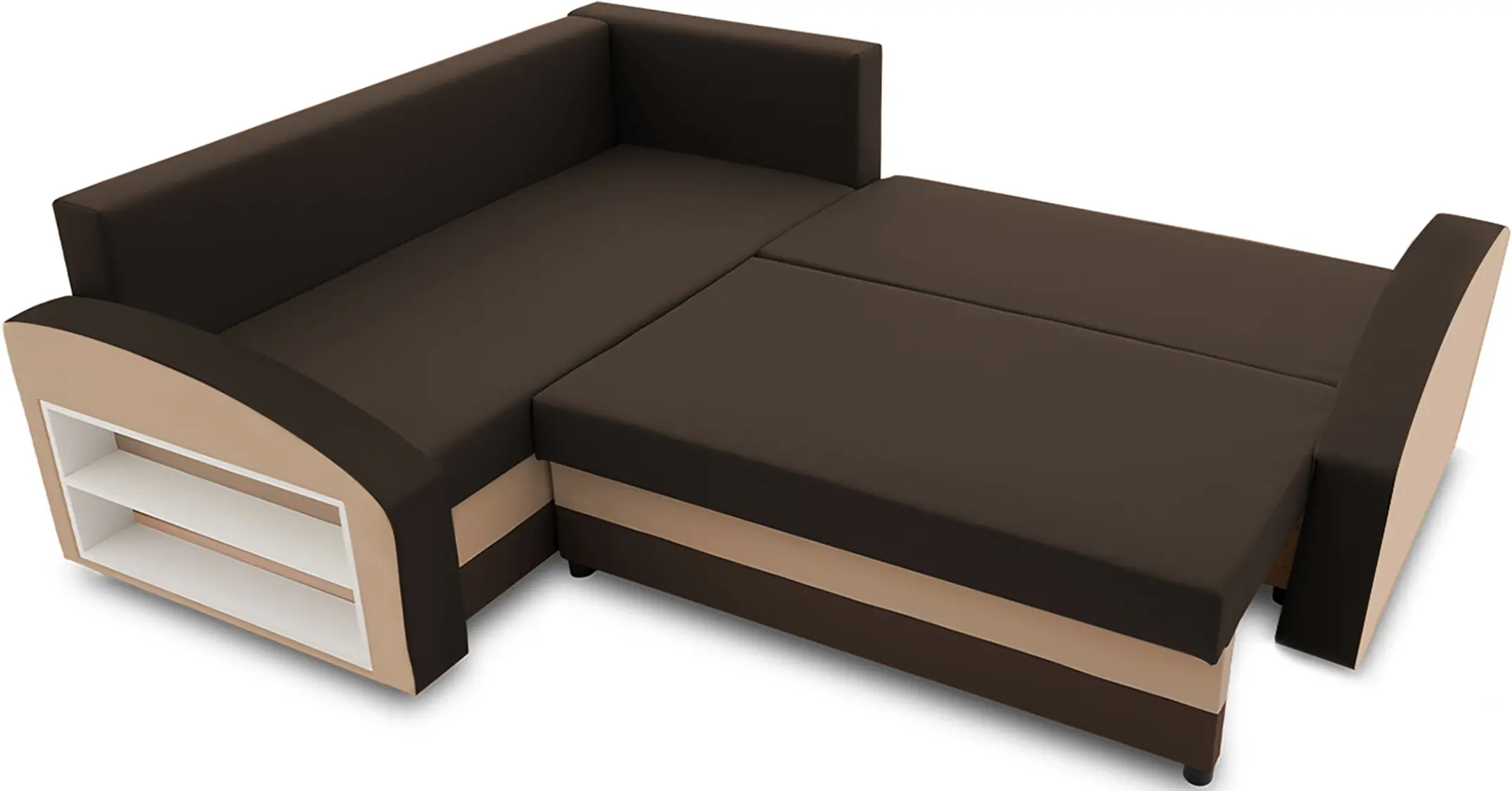 Canapea de colt Magnifico Meble Grande Left Shelf Bonell Mikrofaza 20/Mikrofaza 48 Left (Brown/Cappuccino) - 4