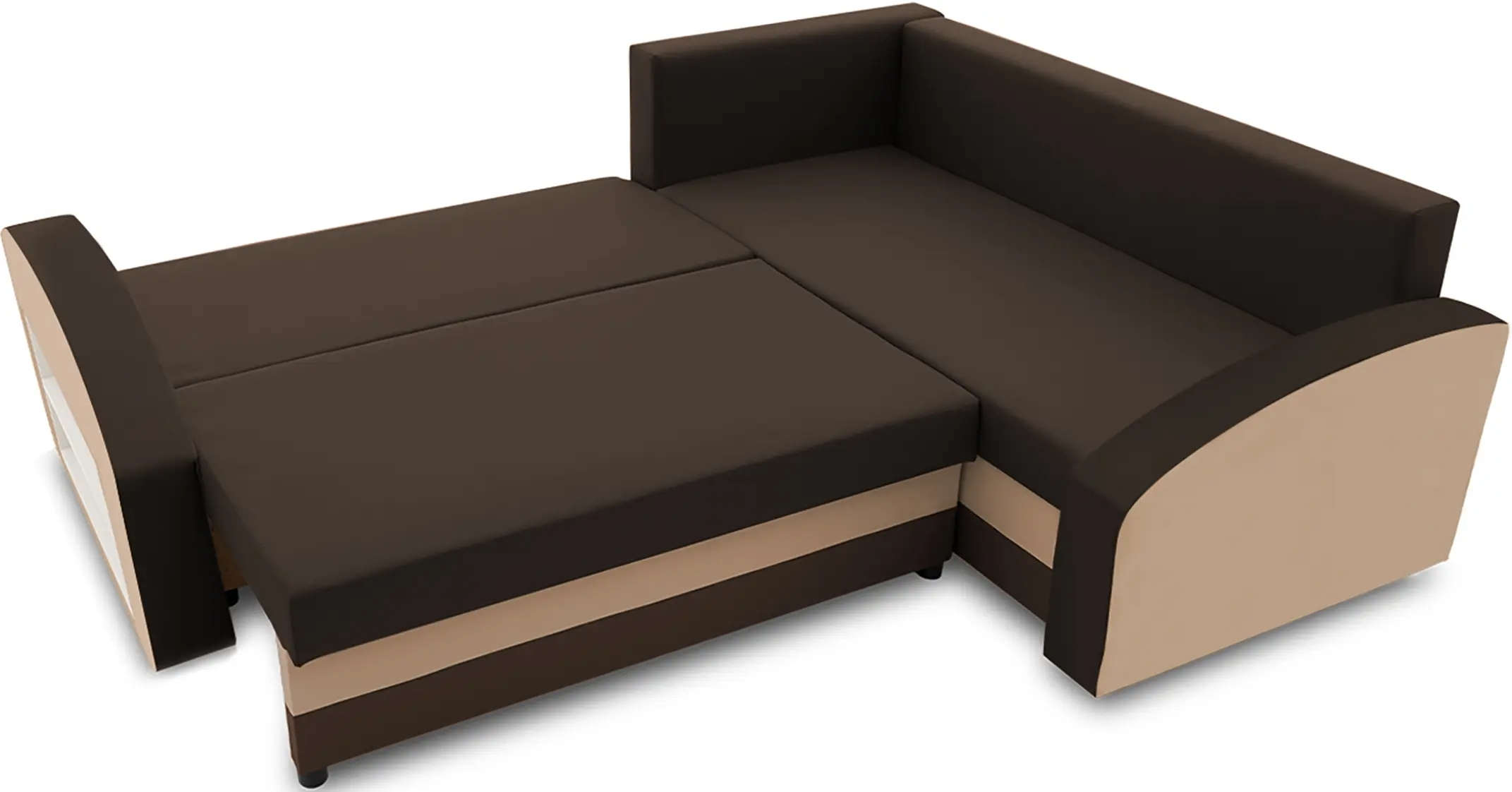 Диван угловой Magnifico Meble Grande Left Shelf Bonell Mikrofaza 20/Mikrofaza 48 Right (Brown/Cappuccino)