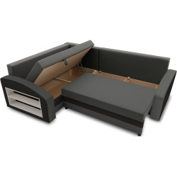 Диван угловой Magnifico Meble Grande Left Shelf Bonell Mikrofaza 27/Mikrofaza 15 Left (Grey/Black) Thumb