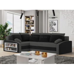 Диван угловой Magnifico Meble Grande Left Shelf Bonell Mikrofaza 27/Mikrofaza 15 Left (Grey/Black)