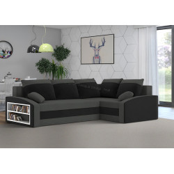 Диван угловой Magnifico Meble Grande Left Shelf Bonell Mikrofaza 27/Mikrofaza 15 Right (Grey/Black)