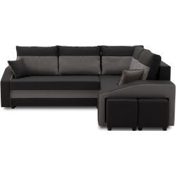 Диван угловой Magnifico Meble Grande Left Shelf/Right Puffs Bonell Mikrofaza 15/Mikrofaza 27 Right (Black/Grey) Thumb