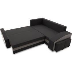 Диван угловой Magnifico Meble Grande Left Shelf/Right Puffs Bonell Mikrofaza 15/Mikrofaza 27 Right (Black/Grey) Thumb