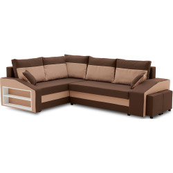 Диван угловой Magnifico Meble Grande Left Shelf/Right Puffs Bonell Mikrofaza 20/Mikrofaza 48 Left (Brown/Cappuccino) Thumb
