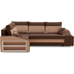 Диван угловой Magnifico Meble Grande Left Shelf/Right Puffs Bonell Mikrofaza 20/Mikrofaza 48 Left (Brown/Cappuccino) Thumb