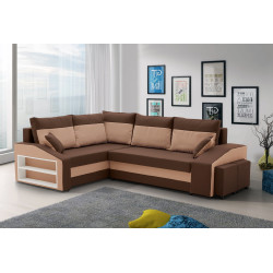 Диван угловой Magnifico Meble Grande Left Shelf/Right Puffs Bonell Mikrofaza 20/Mikrofaza 48 Left (Brown/Cappuccino)