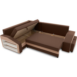 Диван угловой Magnifico Meble Grande Left Shelf/Right Puffs Bonell Mikrofaza 20/Mikrofaza 48 Left (Brown/Cappuccino) Thumb