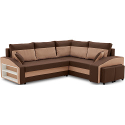 Диван угловой Magnifico Meble Grande Left Shelf/Right Puffs Bonell Mikrofaza 20/Mikrofaza 48 Right (Brown/Cappuccino) Thumb