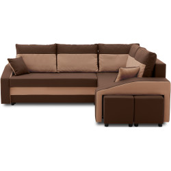 Диван угловой Magnifico Meble Grande Left Shelf/Right Puffs Bonell Mikrofaza 20/Mikrofaza 48 Right (Brown/Cappuccino) Thumb