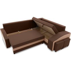 Диван угловой Magnifico Meble Grande Left Shelf/Right Puffs Bonell Mikrofaza 20/Mikrofaza 48 Right (Brown/Cappuccino) Thumb