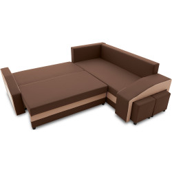 Диван угловой Magnifico Meble Grande Left Shelf/Right Puffs Bonell Mikrofaza 20/Mikrofaza 48 Right (Brown/Cappuccino) Thumb