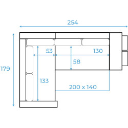 Диван угловой Magnifico Meble Grande Left Shelf/Right Puffs Bonell Mikrofaza 27/Mikrofaza 15 Left (Grey/Black) Thumb