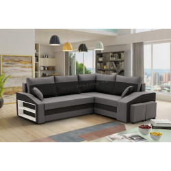 Диван угловой Magnifico Meble Grande Left Shelf/Right Puffs Bonell Mikrofaza 27/Mikrofaza 15 Right (Grey/Black)
