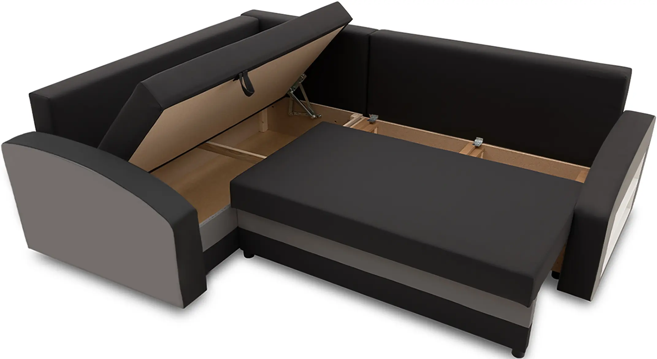 Диван угловой Magnifico Meble Grande Right Shelf Bonell Mikrofaza 15/Mikrofaza 27 Left (Black/Grey) - 3