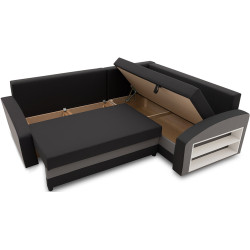 Диван угловой Magnifico Meble Grande Right Shelf Bonell Mikrofaza 15/Mikrofaza 27 Right (Black/Grey) Thumb