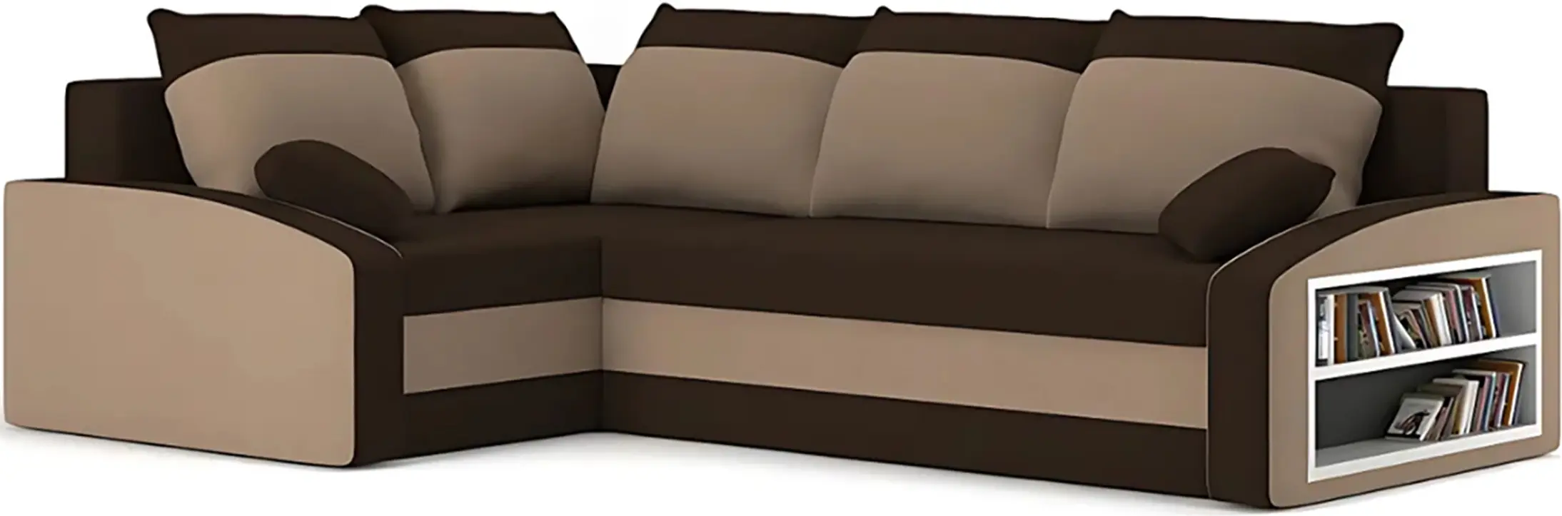 Canapea de colt Magnifico Meble Grande Right Shelf Bonell Mikrofaza 20/Mikrofaza 48 Left (Brown/Cappuccino) - 2