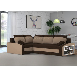 Диван угловой Magnifico Meble Grande Right Shelf Bonell Mikrofaza 20/Mikrofaza 48 Left (Brown/Cappuccino)