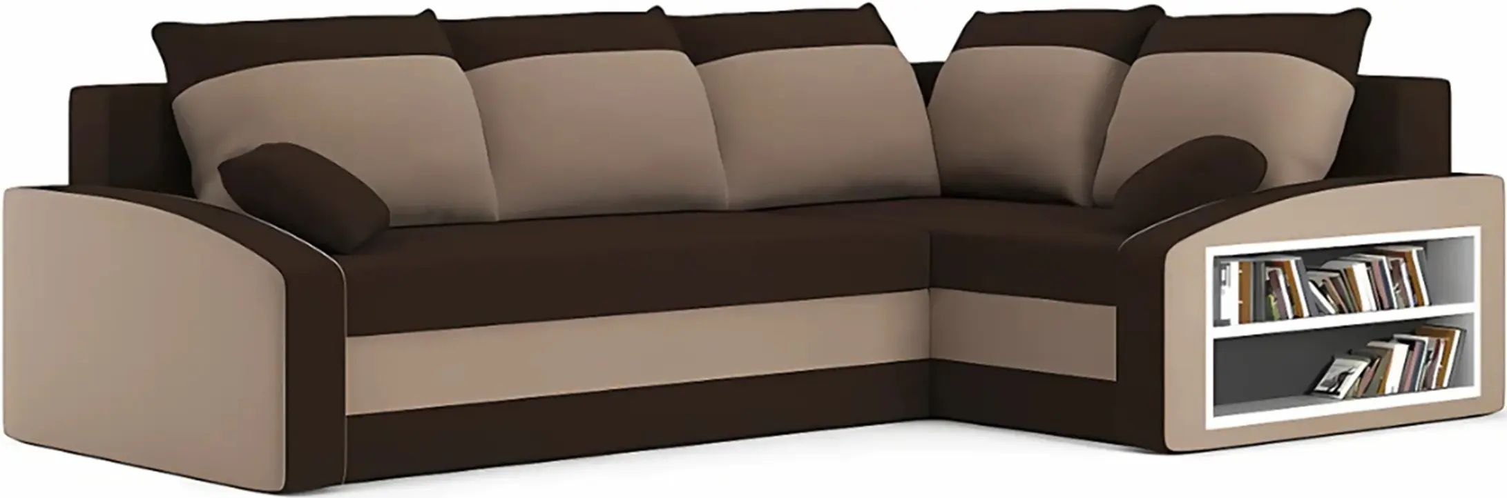 Диван угловой Magnifico Meble Grande Right Shelf Bonell Mikrofaza 20/Mikrofaza 48 Right (Brown/Cappuccino)
