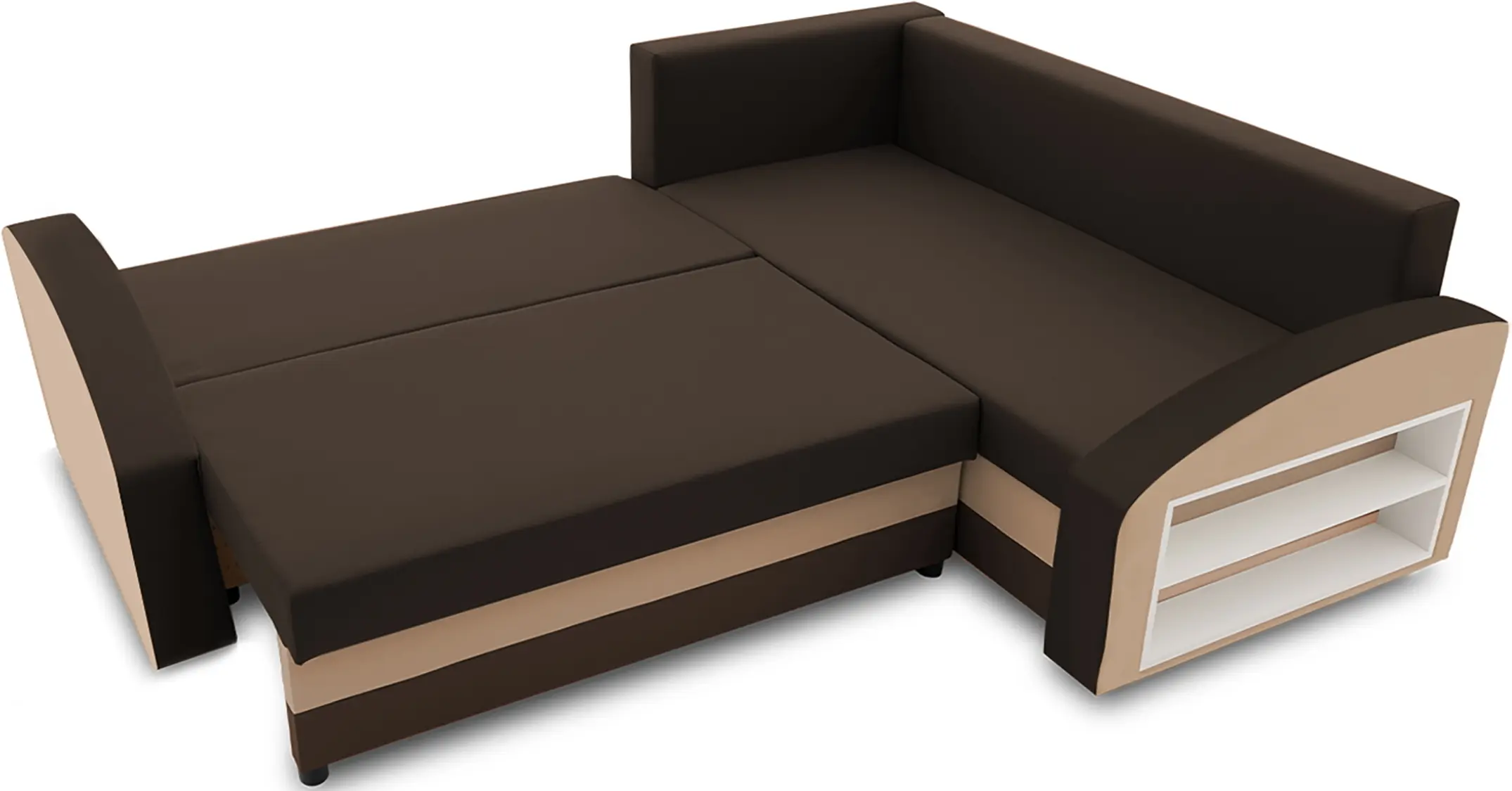 Диван угловой Magnifico Meble Grande Right Shelf Bonell Mikrofaza 20/Mikrofaza 48 Right (Brown/Cappuccino)