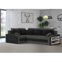 Диван угловой Magnifico Meble Grande Right Shelf Bonell Mikrofaza 27/Mikrofaza 15 Left (Grey/Black)