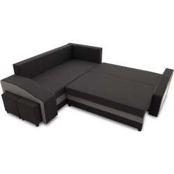 Диван угловой Magnifico Meble Grande Right Shelf/Left Puffs Bonell Mikrofaza 15/Mikrofaza 27 Left (Black/Grey) Thumb