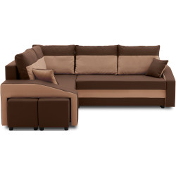 Диван угловой Magnifico Meble Grande Right Shelf/Left Puffs Bonell Mikrofaza 20/Mikrofaza 48 Left (Brown/Cappuccino) Thumb