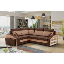 Диван угловой Magnifico Meble Grande Right Shelf/Left Puffs Bonell Mikrofaza 20/Mikrofaza 48 Left (Brown/Cappuccino)