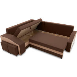 Диван угловой Magnifico Meble Grande Right Shelf/Left Puffs Bonell Mikrofaza 20/Mikrofaza 48 Left (Brown/Cappuccino) Thumb